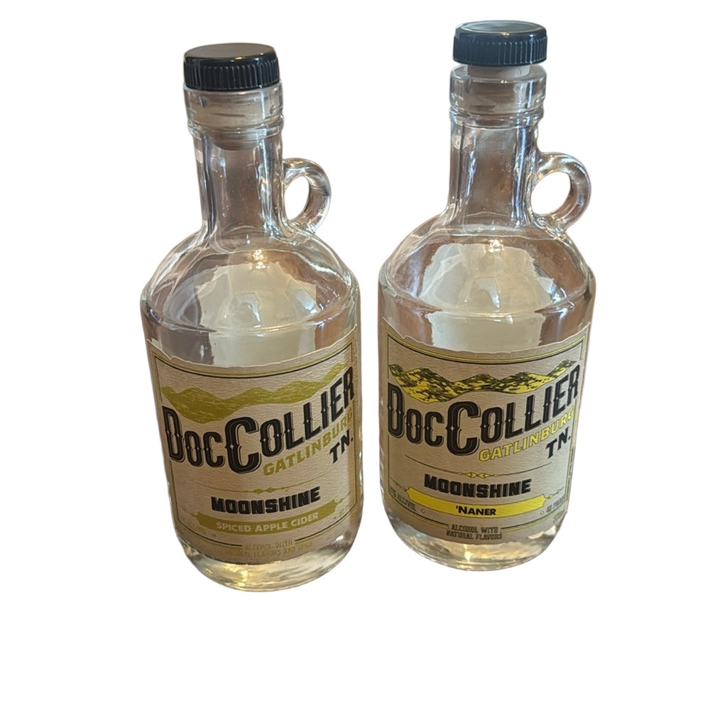 Doc Collier Glass Moonshine Bottles